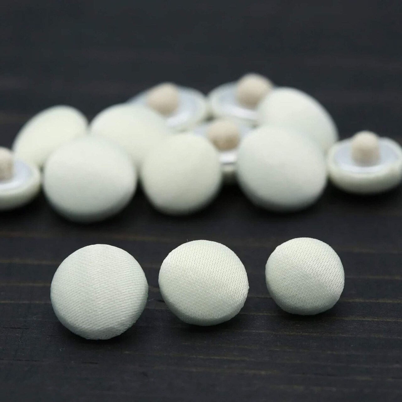 1 Dozen Bridal Ivory Buttons with Canvas Backing 11.5 mm for Wedding Dresses & Gowns